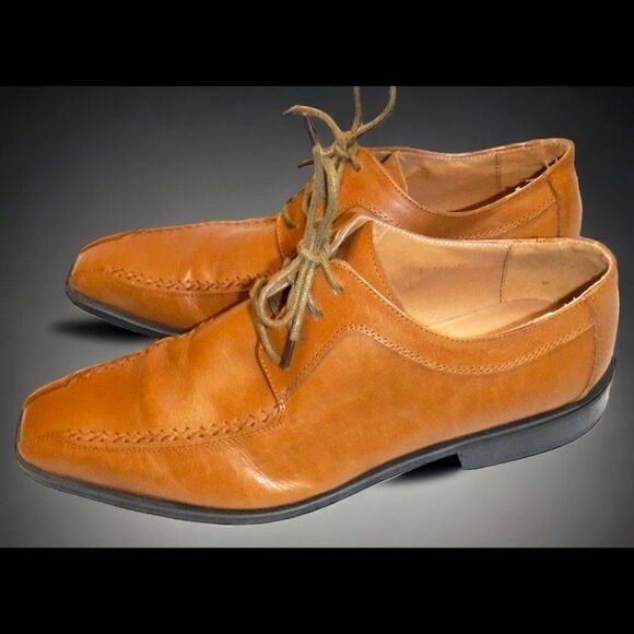 Paolo Giardini tan leather laced Oxford dress shoes main image 6